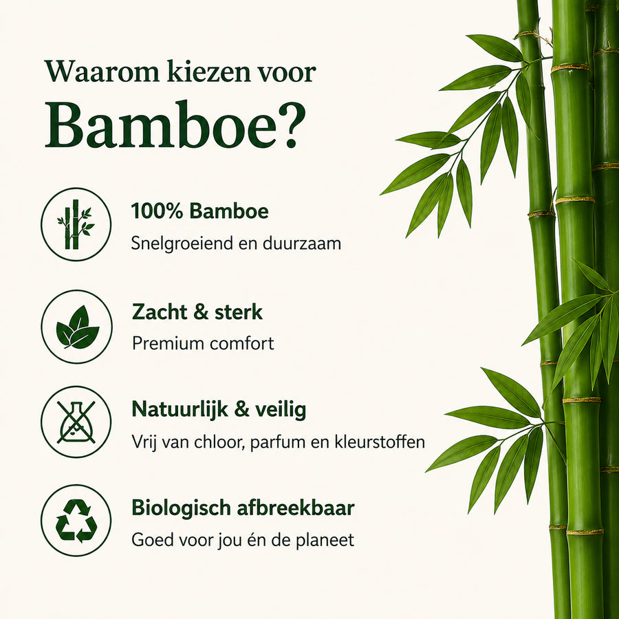 Bamboe toiletpapier uitgelegd als zacht, sterk en snel oplosbaar